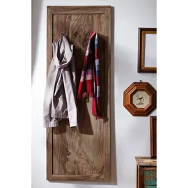 MASSIVMOEBEL24.DE Wandgarderobe Sheesham 55 x 3 x 150 cm Grau Geölt