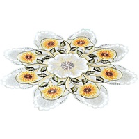 Delindo Lifestyle Mitteldecke »Sonnenblumen«, (1 St.), mit Digitaldruck, weiß