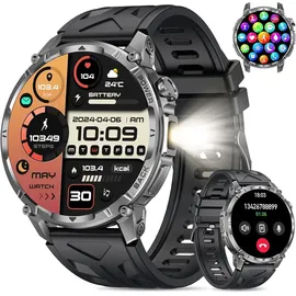 miecgth Smartwatch Herren mit Telefonfunktion 1.7'' Touchscreen Uhr Beleuchtung 100 Tage Standby 120+ Sportmodi Herzfrequenz SpO2 Schlafmonitor IP68 Wasserdicht Fitness Tracker Android iOS