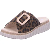 Rieker Damen Pantoletten Braun/Leopard - Braun - 36 EU