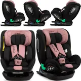 MoMi URSO Auto Kindersitz - 40-150cm, Bis 36kg, I-SIZE, ISOFIX - Schwarz/Rosa