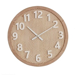 Bigbuy Uhr Wanduhr Metall Holz MDF Kristall 45 x 60 x 60 cm