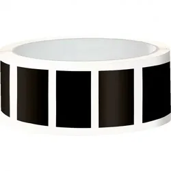 Aufkleber I Etikett, eckig, beschriftbar, schwarz, Folie, selbstklebend, 50x25mm, 100/Rolle