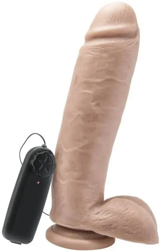 GET REAL - Dildo mit vibrierenden Kugeln, 25,5 cm, Hautfarbe