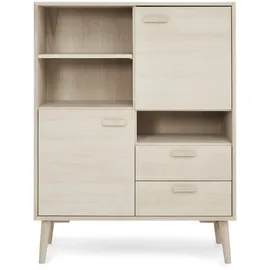 AC ANGEL CERDÁ Highboard 110 x 140 x 50 cm Walnuss / Schwarz