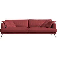 2,5-Sitzer EGOITALIANO "Sophia, Designsofa mit extrakomfortablem Sitzkomfort", rot (burgundy), B:214cm H:77cm T:96cm, Leder BULL (Echtes Rindsleder). Geschliffenes, pigmentiertes und behandeltes Rindsleder mit einer Dicke von 1, 3-1, 5 mm. Es handelt sich um ein weiches, geschütztes Leder. Eine leichte Deckschicht schützt sie vor Flecken, ohne ihre ursprünglichen Eigenschaften zu verändern. Dieses geschützte Leder kombiniert die Vorteile von Natürlichkeit und Weichheit mit einer guten Beständigkeit gegen Verschleiß und Ausbleichen. Das Vorhandensein der charakteristischen Zeichen, die das Leben des Tieres bestimmen, wie Narben, Körnungsunterschiede, Falten, Adern, Disharmonien in Farbtönen, beweisen ihre absolute Echtheit und großen Wert., Sofas, Daunenfederung, inkl. 2 Kissen