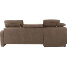 sit&more Ecksofa SIT & MORE "Bologna L-Form", braun (hasselnuss), B:247cm H:84cm T:227cm, Sofas, Ecksofa, Kopfteilverstellung, wahlweise mit Bettfunktion und Schubkasten