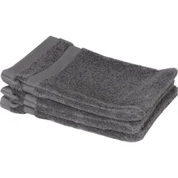 Waschhandschuh "Cuddly", grau (anthrazit), B:16cm L:21cm, Frotteevelours, SCHÖNER WOHNEN-KOLLEKTION, Handtücher (Packung), schnell trocknende Airtouch-Qualität