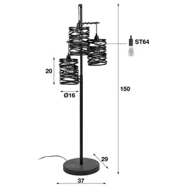 KAWOLA ALMAS 3-flammig 150,0 cm schwarz