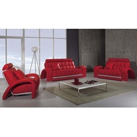 JVmoebel Sofa Sofagarnitur 3+2+1 Sitzer Sofa Couch Garnituren Leder Sofas, Made in Europa rot