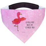 Mr. & Mrs. Panda Hundefliege Flamingo Yoga, Bandana, Aquarell Pink, Yoga, Yogi, Achtsamkeit, Namas, Polyester, Namaste Entspannung Tiefenentspannung lila Hundehalstuch L | 33 cm x 15.5 cm
