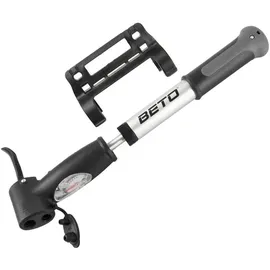 Beto Double Shot Minipumpe, Alu/Doppelkopf, Manometer, grau
