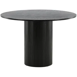 VCM Esstisch Ø110cm Schwarzes Eichenfurnier.