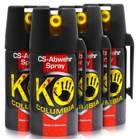 Columbia KO CS hochdosiertes Abwehrspray - Sicheres Gefühl unterwegs - Made in Germany - 80g Reizstoff CS wirkungsvolles effektives Verteidigungsspray - bis zu 1-1,5 m Reichweite (4X 40ml)