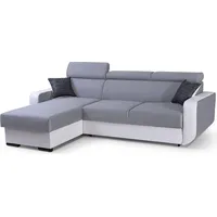 MOEBLO Ecksofa PEDRO – Universelle Ottomane, Couch für Wohnzimmer, Schlafsofa Sofagarnitur Sofa Eckcouch L-Form Wohnlandschaft, mit Bettkasten u... - Weiß