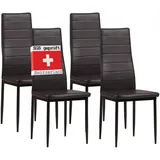 Albatros Esszimmerstühle MILANO 4er Set, Braun - Polsterstuhl mit Kunstleder-Bezug, Modernes Stilvolles Design am Esstisch - Küchenstuhl oder Stuhl