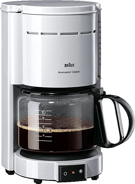 Braun Household Kaffeemaschine KF 47 WH — Filterkaffeemaschine mit Glaskanne für klassischen Filterkaffee, Aromatischer Kaffee dank OptiBrew-System, Tropfstopp, Abschaltautomatik, Weiß