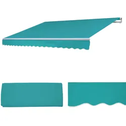 Ersatz-Bezug für Markise H792, Gelenkarmmarkise Ersatzbezug Sonnenschutz, 5x3m ~ Polyester türkis