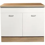 BASIC by Balculina Spülenschrank Andy 100 x 90 x 60 cm Weiß