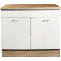 BASIC by Balculina Spülenschrank Andy 100 x 90 x 60 cm Weiß