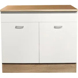 BASIC by Balculina Spülenschrank Andy 100 x 90 x 60 cm Weiß