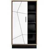 Quartier Highboard 85,4 x 160,5 cm Braun/Schwarz/Weiß