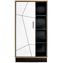 Quartier Highboard 85,4 x 160,5 cm Braun/Schwarz/Weiß