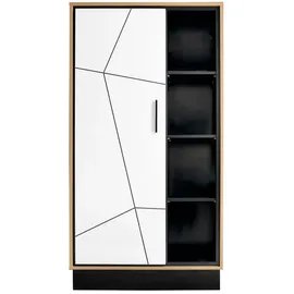 Quartier Highboard 85,4 x 160,5 cm Braun/Schwarz/Weiß