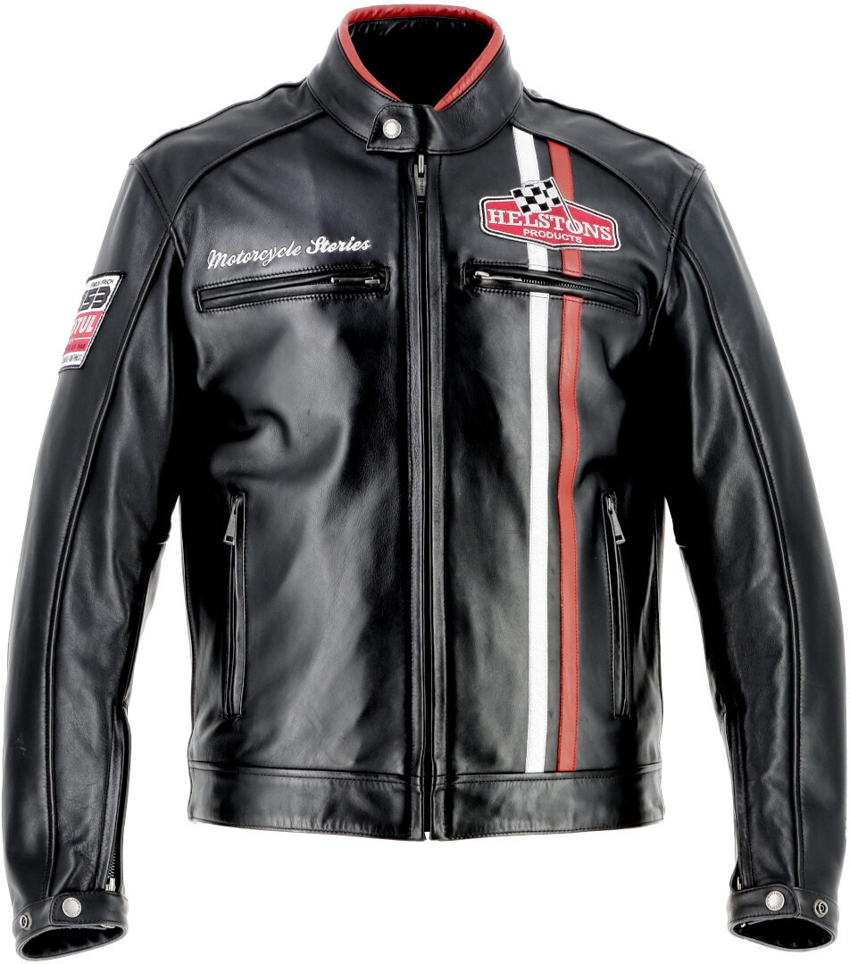 Helstons Jay Motul Edition Motorfiets lederen jas, zwart, S Voorman