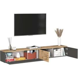 OTTO home ISEO Lowboard 200 cm Grau Holzwerkstoff