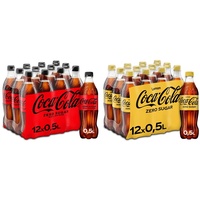 Coca-Cola Zero Sugar - koffeinhaltiges Erfrischungsgetränk mit originalem Coca-Cola-Geschmack & Coca-Cola Zero Lemon - fruchtiges Erfrischungsgetränk mit Zitronen-Geschmack