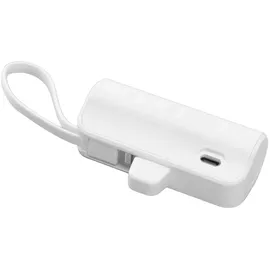 spacnana Tragbares Mini-Ladegerät, Integriertes Kabel für IOS-Schnittstelle Typ C, 2-in-1-Mini-USB-C-Powerbank für