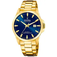 Festina ACERO CLASICO F20044/3 Herrenarmbanduhr - Goldfarben/Blau