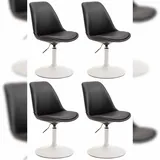CLP 4er Set Esszimmerstühle Maverick Kunstleder I höhenverstellbare Lehnstühle I Drehstühle Mit Trompetenfuß