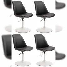 CLP 4er Set Esszimmerstühle Maverick Kunstleder I höhenverstellbare Lehnstühle I Drehstühle Mit Trompetenfuß