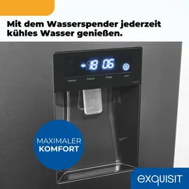 Exquisit FD490-160-WS-202E French Door (506 l, 1830 mm hoch, Silber)