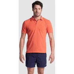Poloshirt Herren Piqué Baumwolle Einfarbig - Calypso Coral-dark Calypso - S