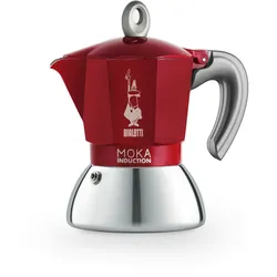 Bialetti Moka Induction Espressokocher, 2 Tassen, rot