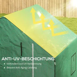 Outsunny Ersatzfolie mit UV-Schutz, Seitenfenster, Rolltür, Grün