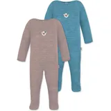 Normani Outdoor Sports 2er Pack MERINO Baby Merino Strampler „Levin" in Rosa/Blau | Gr.: 56