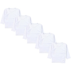 TupTam Unisex Baby Wickelshirt Langarm 5er Pack, Farbe: Weiß, Größe: 68 - 68