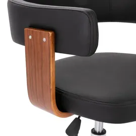 vidaXL Drehbarer Bürostuhl Bugholz Schwarz