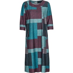 Baumwoll-Kleid, Druck petrol, 48