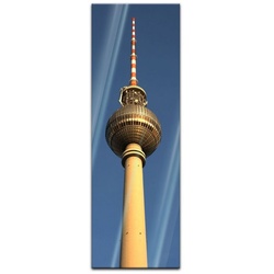 Bilderdepot24 Glasbild, Berliner Fernsehturm bunt 30 cm x 90 cm