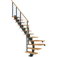 DOLLE Mittelholmtreppe Hamburg 75 cm Edelstahl/Holz/Metall