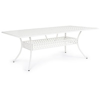 BIZZOTTO Tisch Ivrea aus Aluminium, Rechteckig, 213x107 cm, Weiß