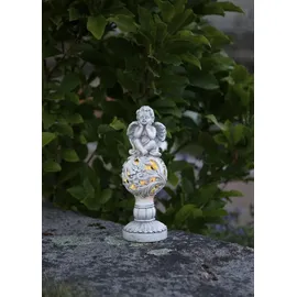 StarTrading LED Solar Gartenfigur Engel grau H: 27cm 6 Stunden Leuchtdauer