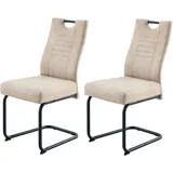 OTTO home Freischwinger Altona (Set, 2 St), Federkern und Griff, 140 Kg Belastbarkeit, 2er und 6er Set beige