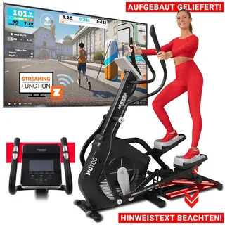 Miweba Sports Crosstrainer MC700 aufgebaut - Ellipsentrainer 30kg Schwungrad (Crosstrainer mit 32 Intensitätsstufen, Ellipsentrainer MC700, Crosstrainer, Ellipsentrainer), fertig aufgebauter Crosstrainer, Magnetbremse, Pulsmessung schwarz
