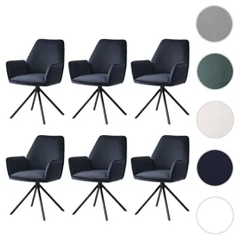 MCW Esszimmerstuhl MCW-G67 Samt anthrazit-blau 6er Set